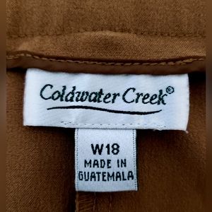 Coldwater Creek Light Brown Flat Front Wide Leg Trousers